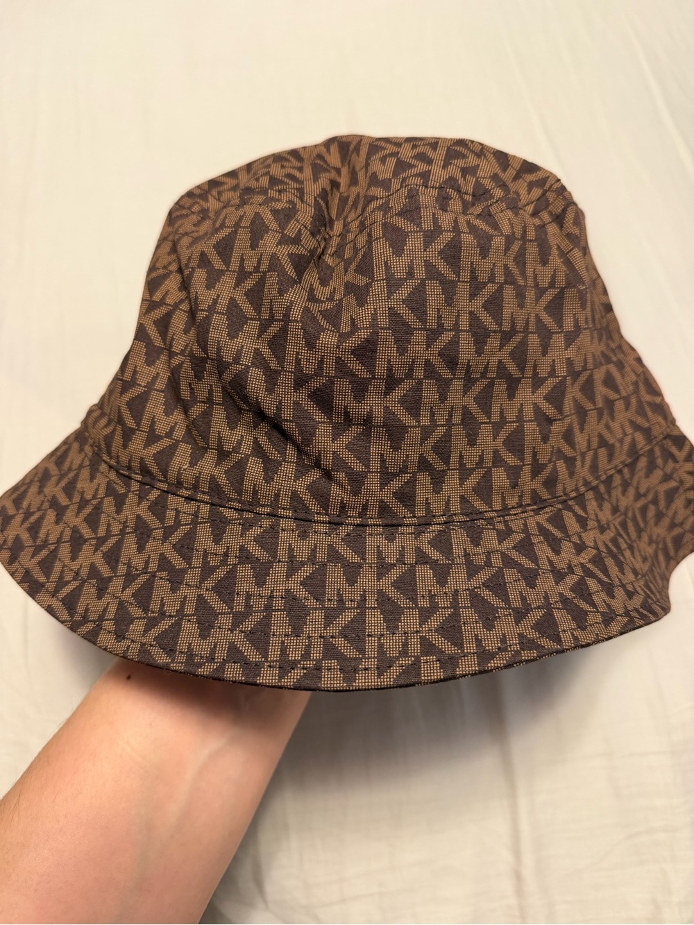 Michael Kors Brown/Tan MK Monogram Bucket Hat